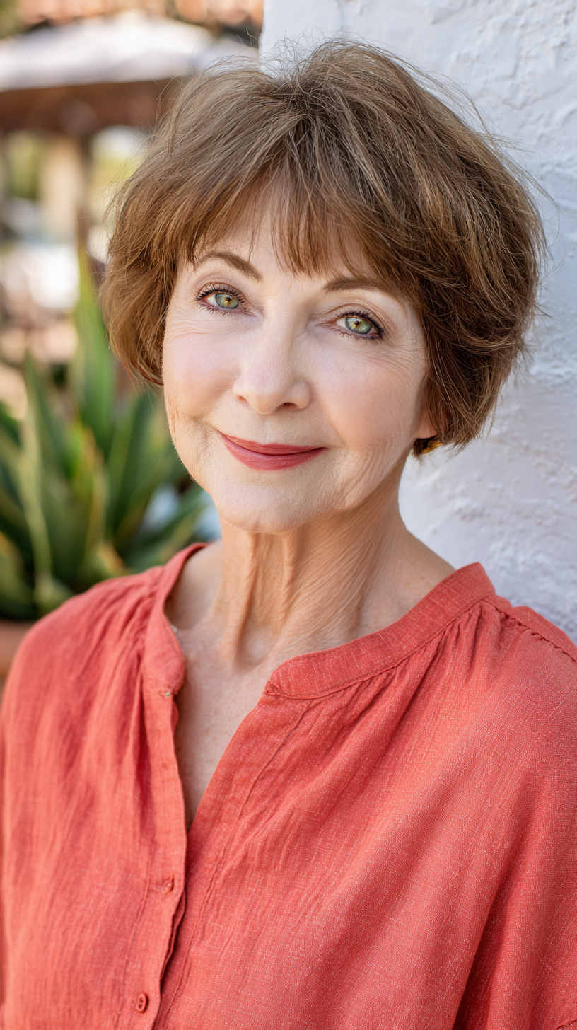 Textured Short Bob with Soft French Bangs