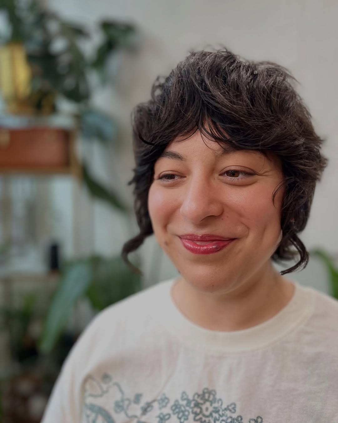 Textured Short Cut with Playful Curtain Bangs