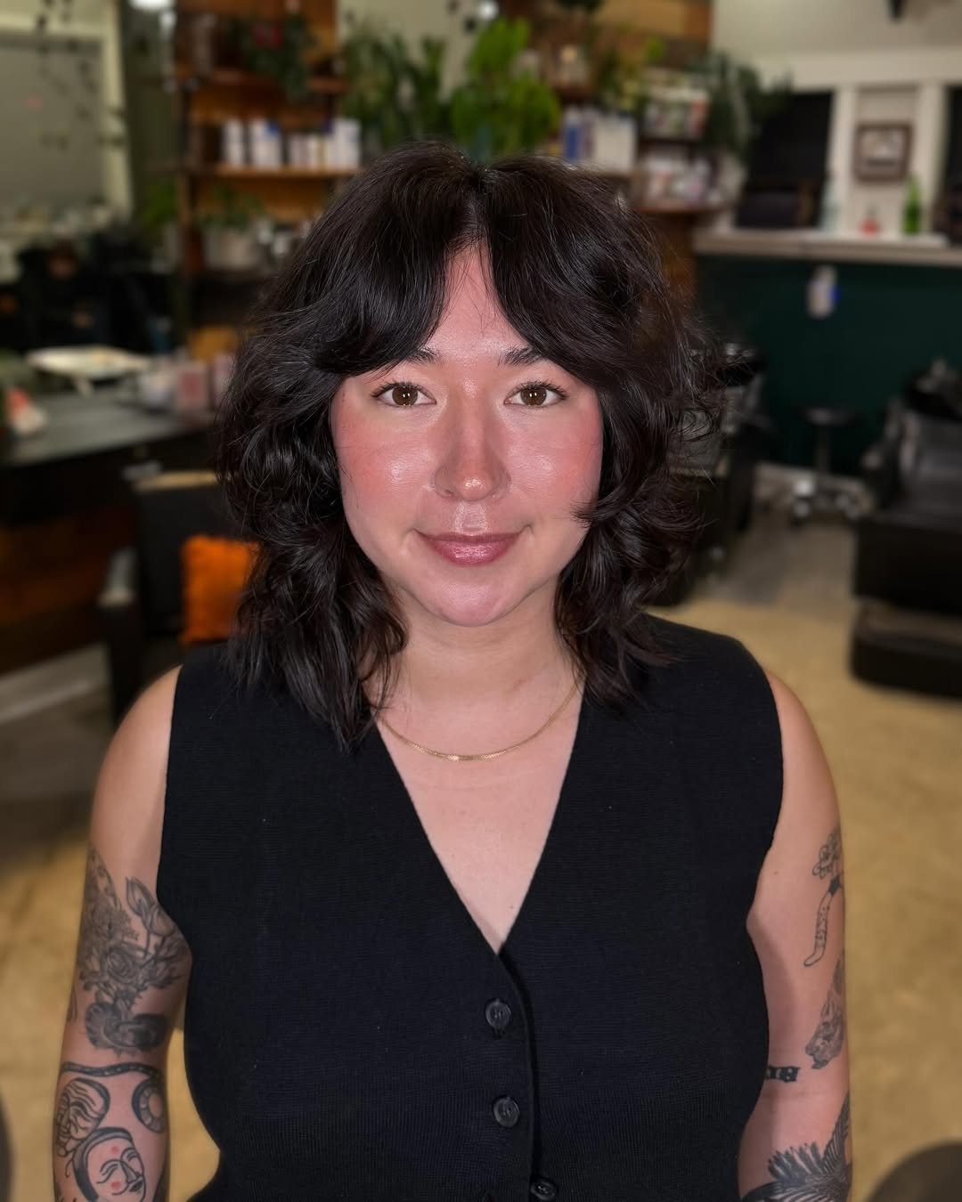 Textured Short Cut with Soft Curtain Bangs