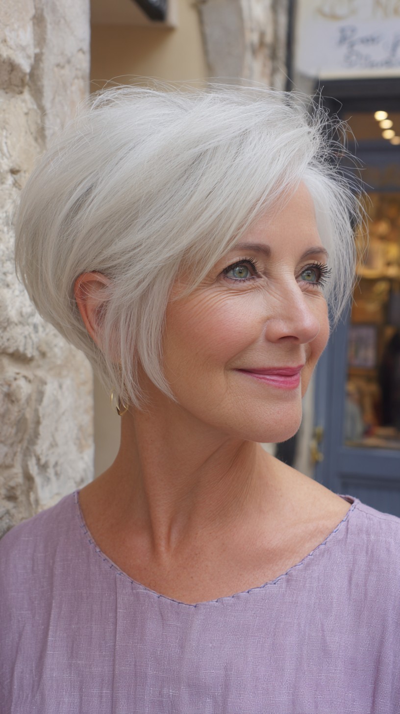 Pearl White Graduated Pixie-Bob with Crown Lift