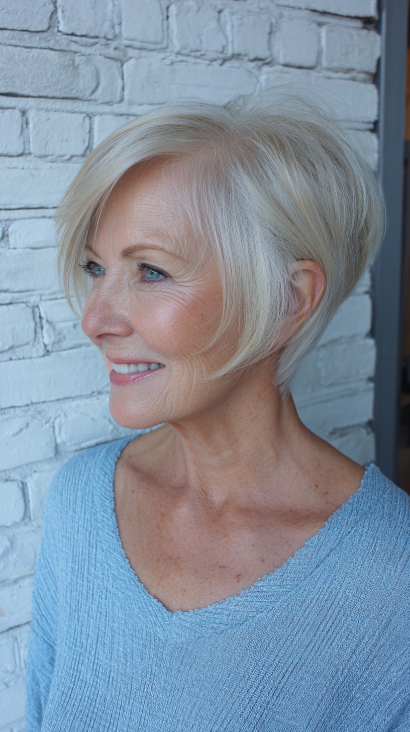 Platinum Lifted Pixie-Bob with Soft Face-Skimming Sweep
