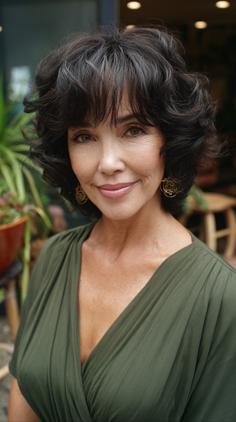 Salt-and-Pepper Short Shag with Soft Micro-Bangs and Lifted Crown