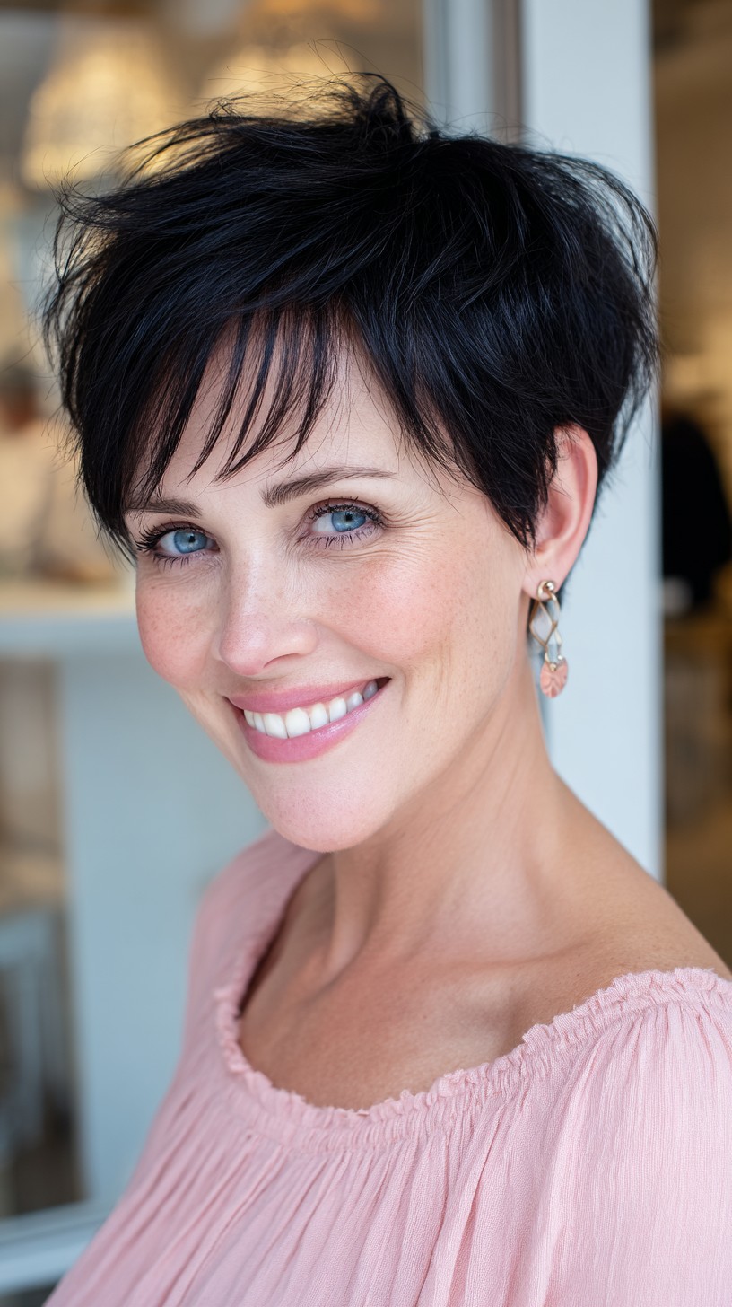 Short Textured Pixie with Wispy Micro-Fringe
