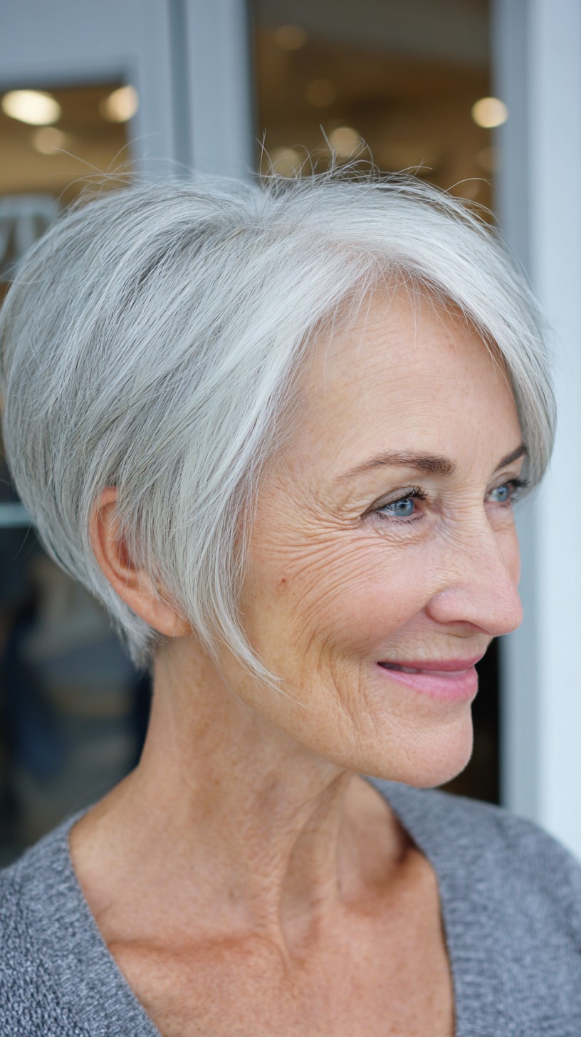 Silver Reverse-Stacked Pixie-Bob with Temple-Grazing Slice