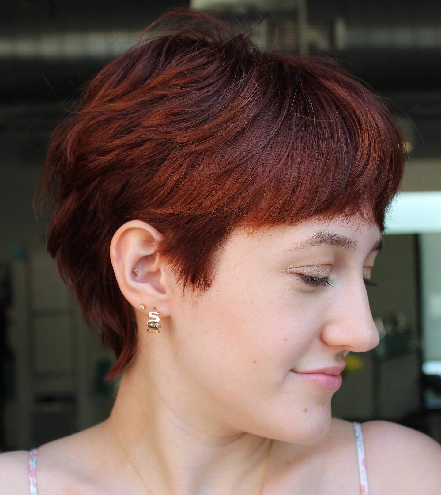 Chic Textured Bixie with Rich Copper Undertones