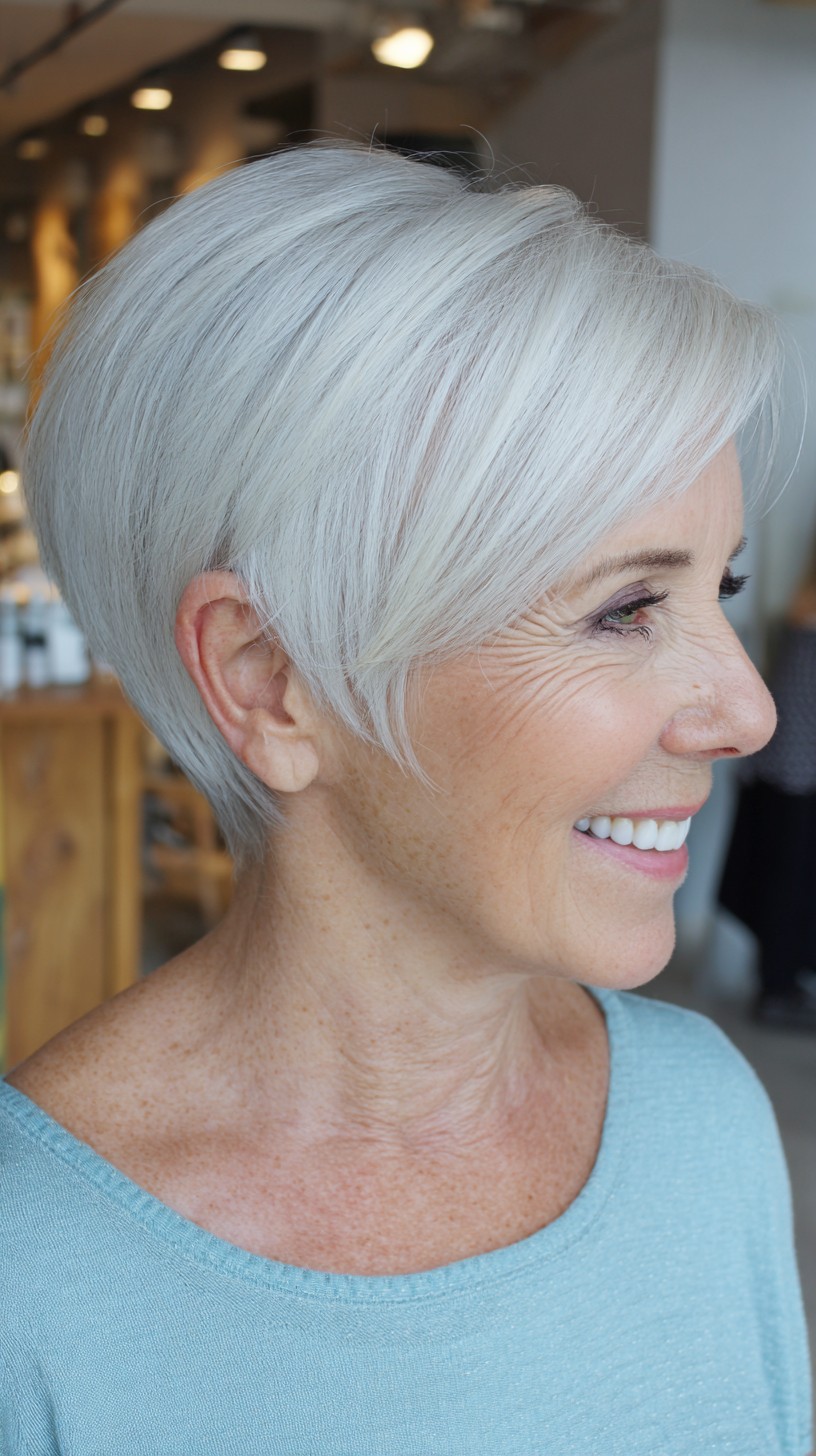 Cool White Graduated Pixie-Bob with Cheek-Grazing Slice