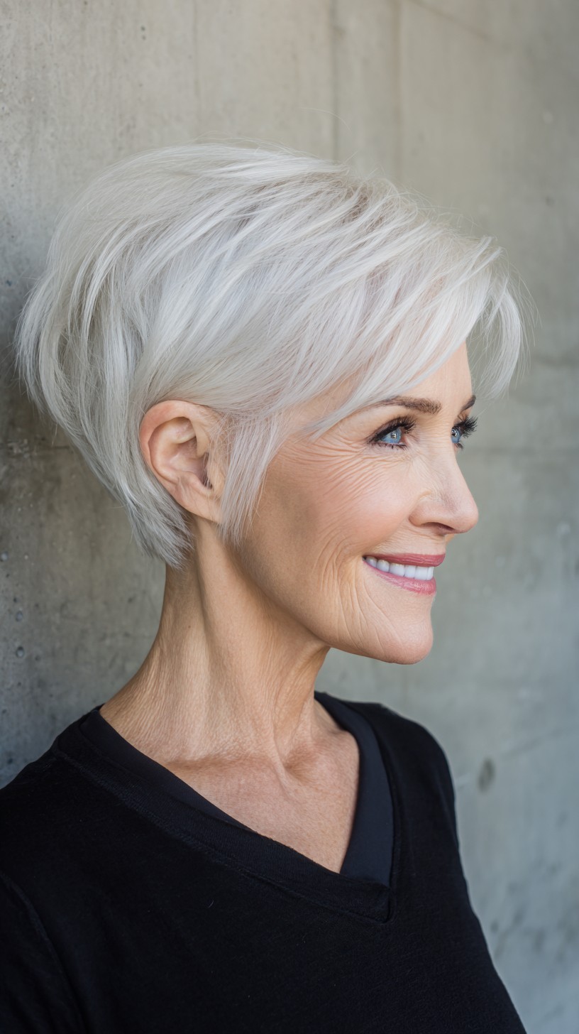 Silver Crown-Lifted Graduated Pixie-Bob with Long Side Sweep