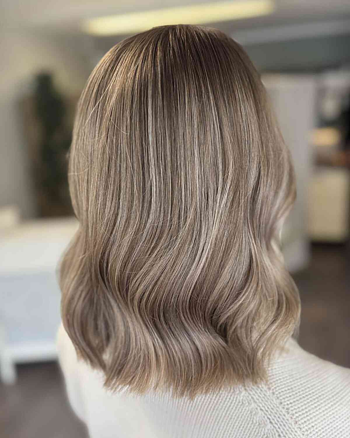 Beautiful Dark Blonde Wavy Lob