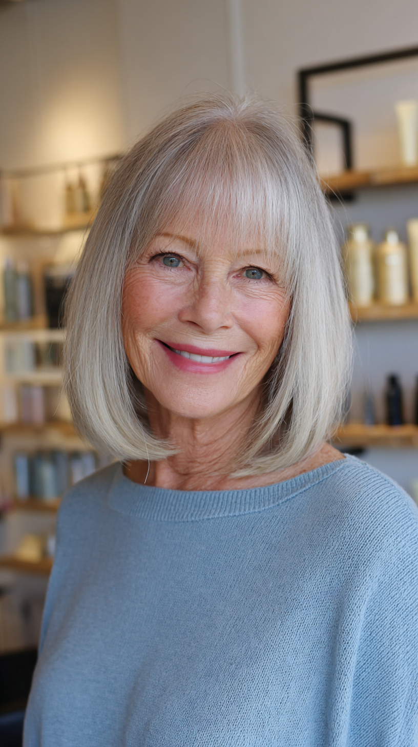 Chic Blunt Cut with Subtle Face-Framing Layers