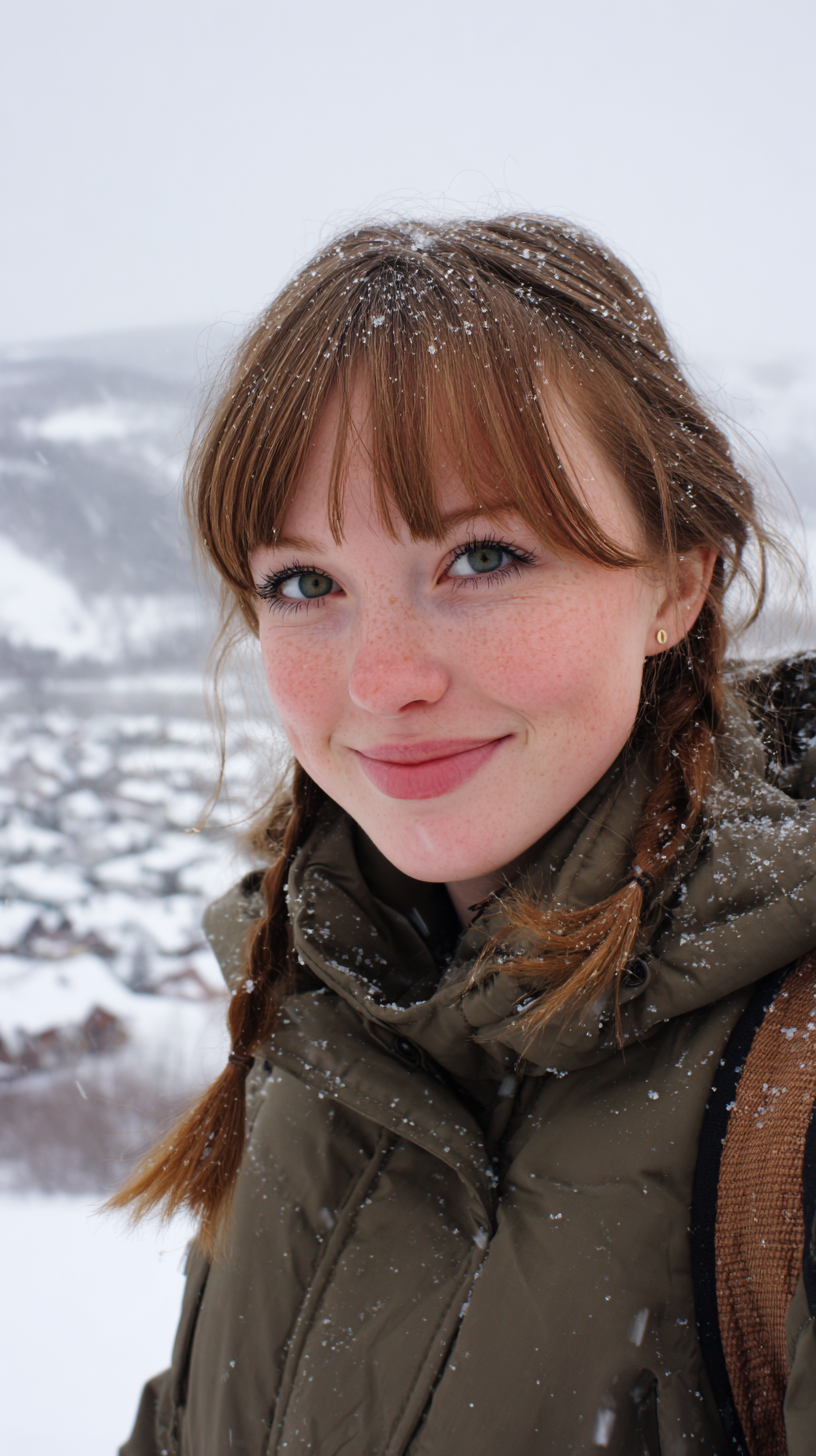 Chic Braided Pigtails with Soft Face-Framing Bangs
