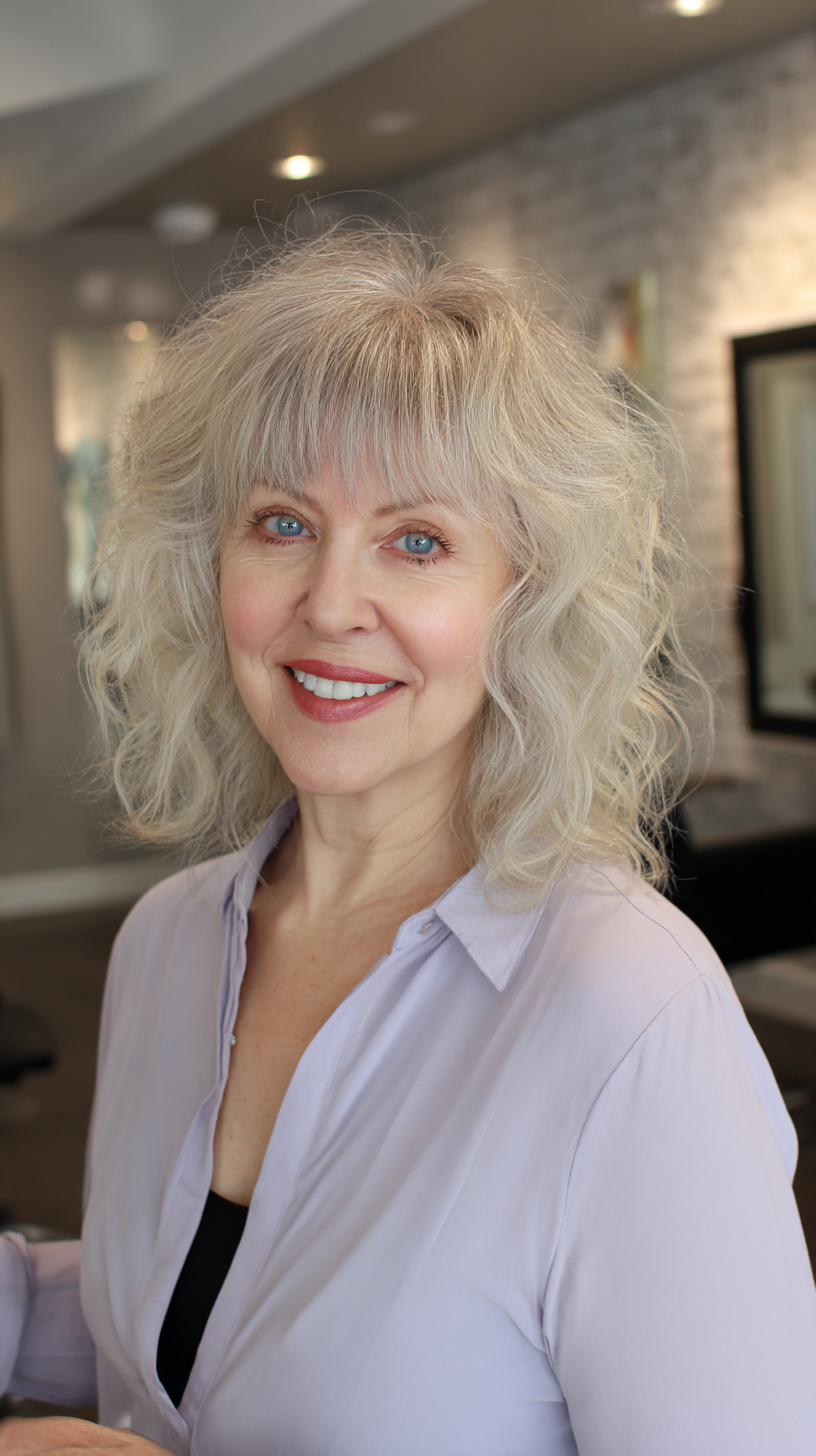 Chic Curly Long Bob with Soft Layers