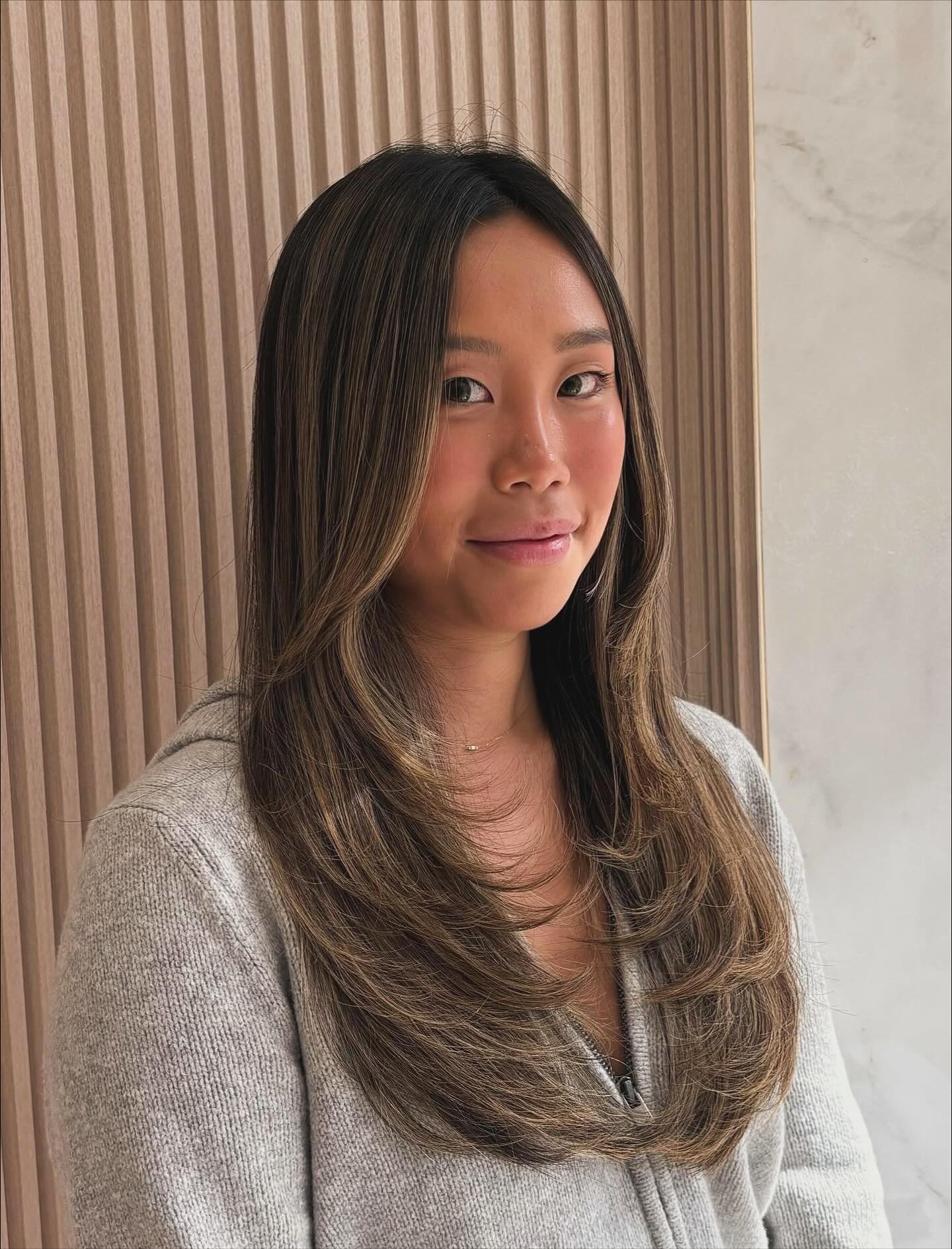 Chic Long Layered Cut with Subtle Highlights