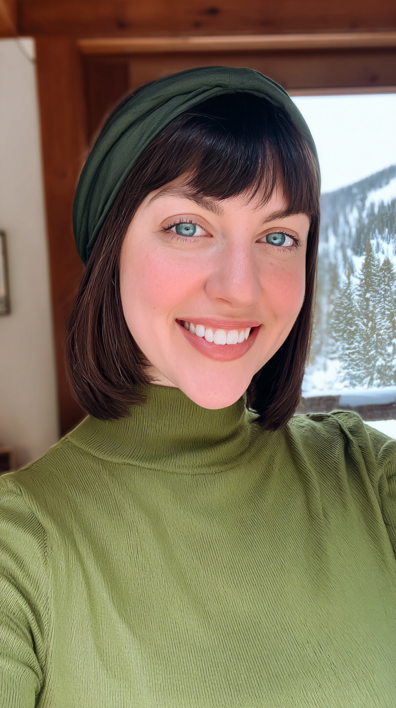 Chic Shoulder-Length Lob with Soft Bangs