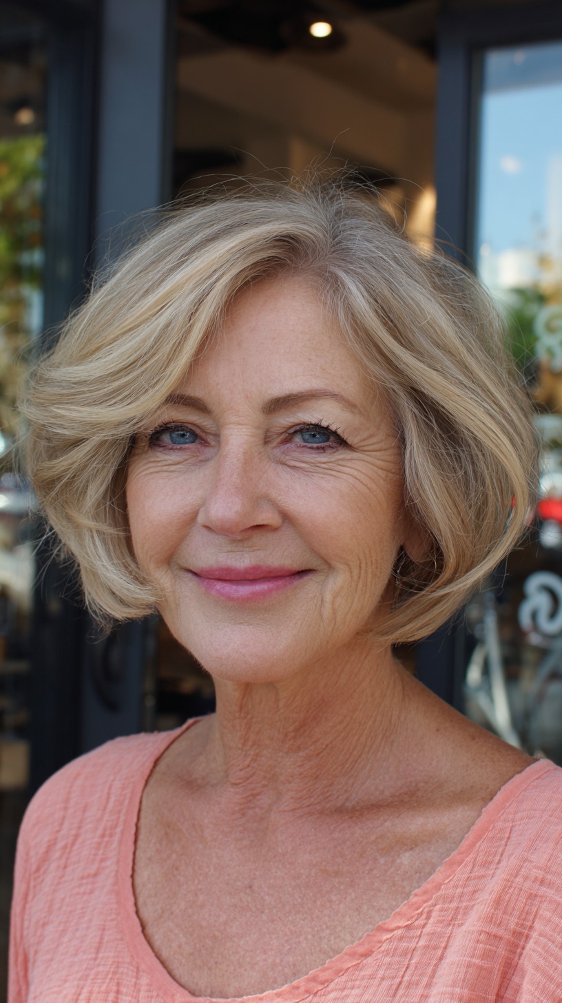 Chin-Length Graduated Bob with Soft Root Shadow and Curtain Sweep