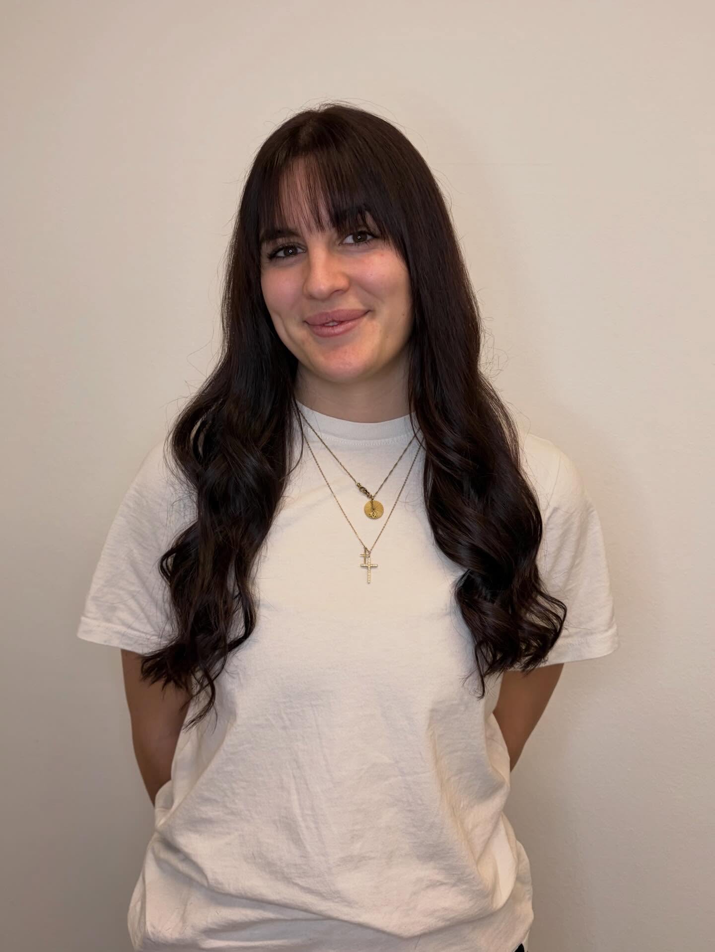 Long Dark Wavy Cut with Blunt Wispy Fringe and Soft Internal Layers