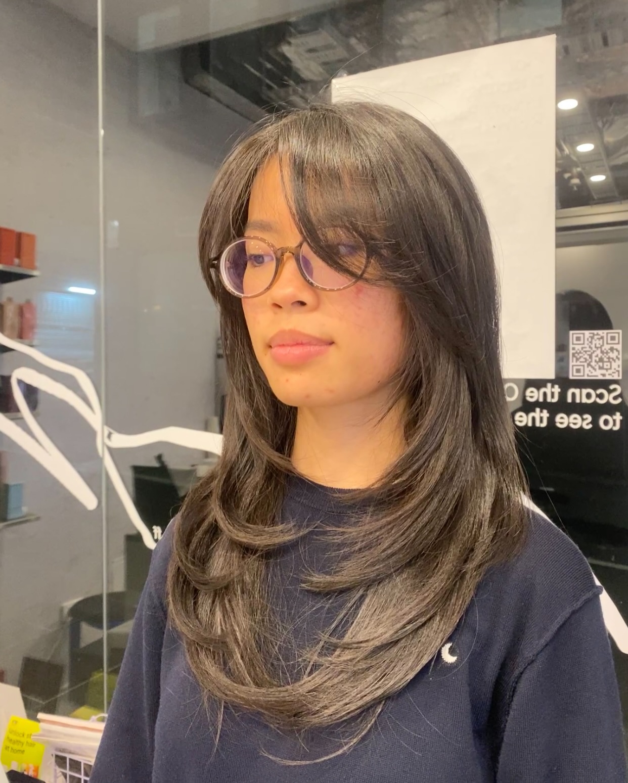 Modern Long Layered Cut with Soft Curtain Bangs