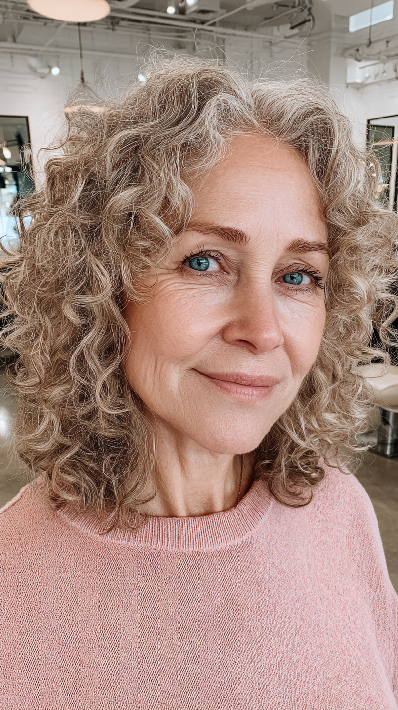 Soft Curly Bob with Natural Volume