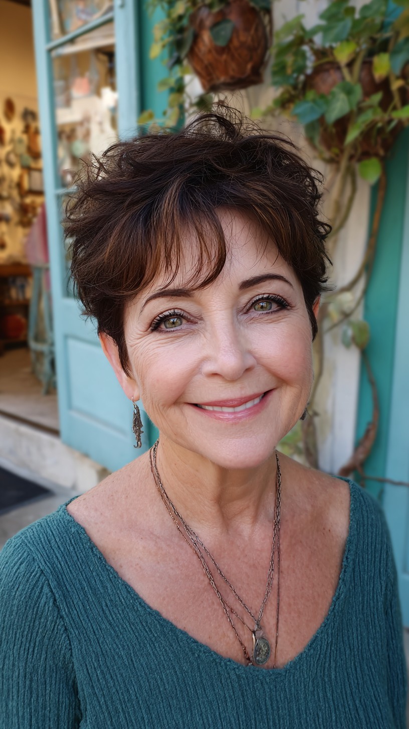 Soft Feathered Pixie with Wispy Fringe and Lifted Crown