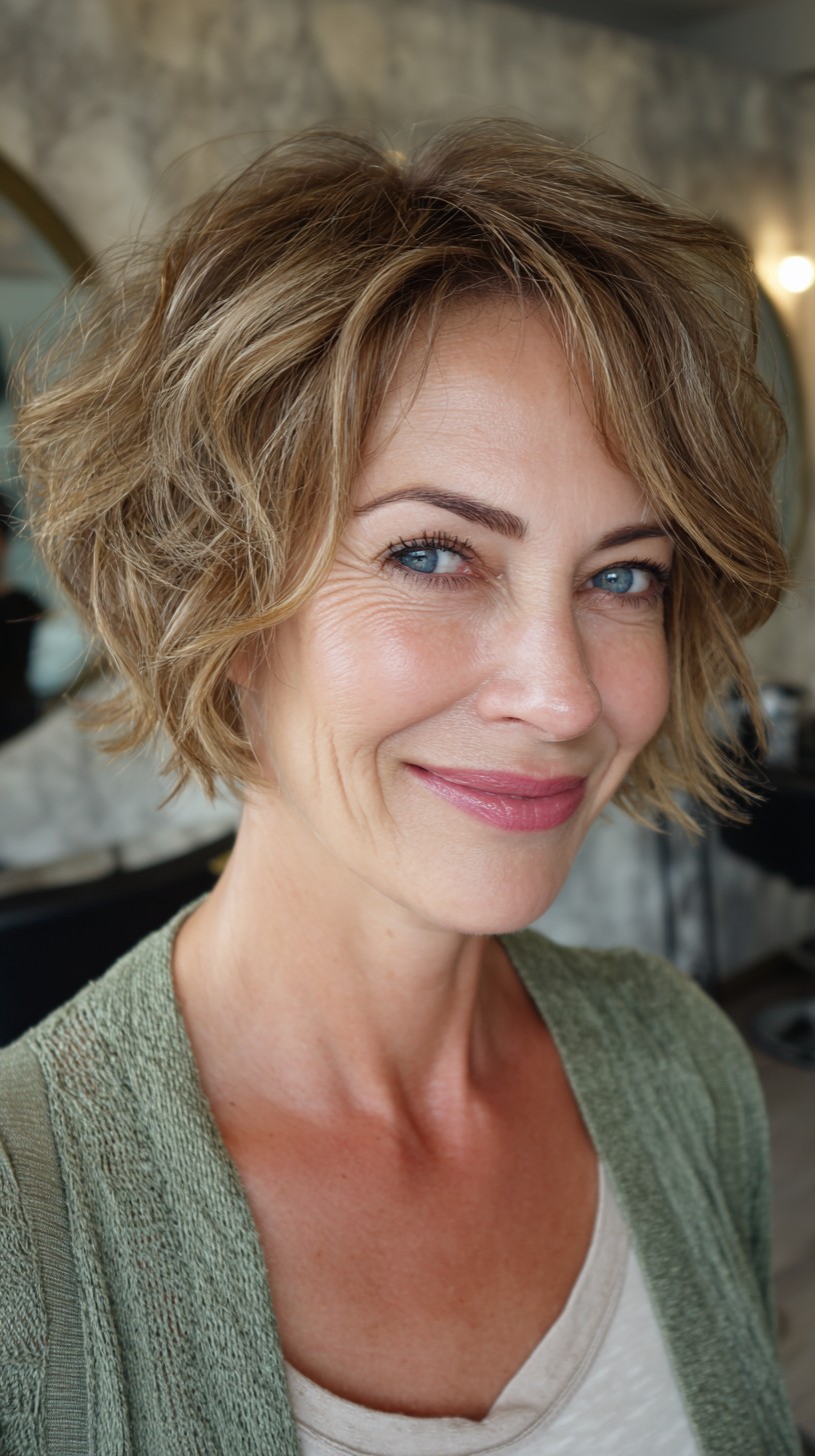 Softly Tousled Choppy Bob with Textured Layers