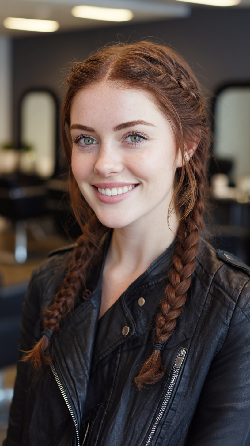 Stylish Double Braids for Active Adventures