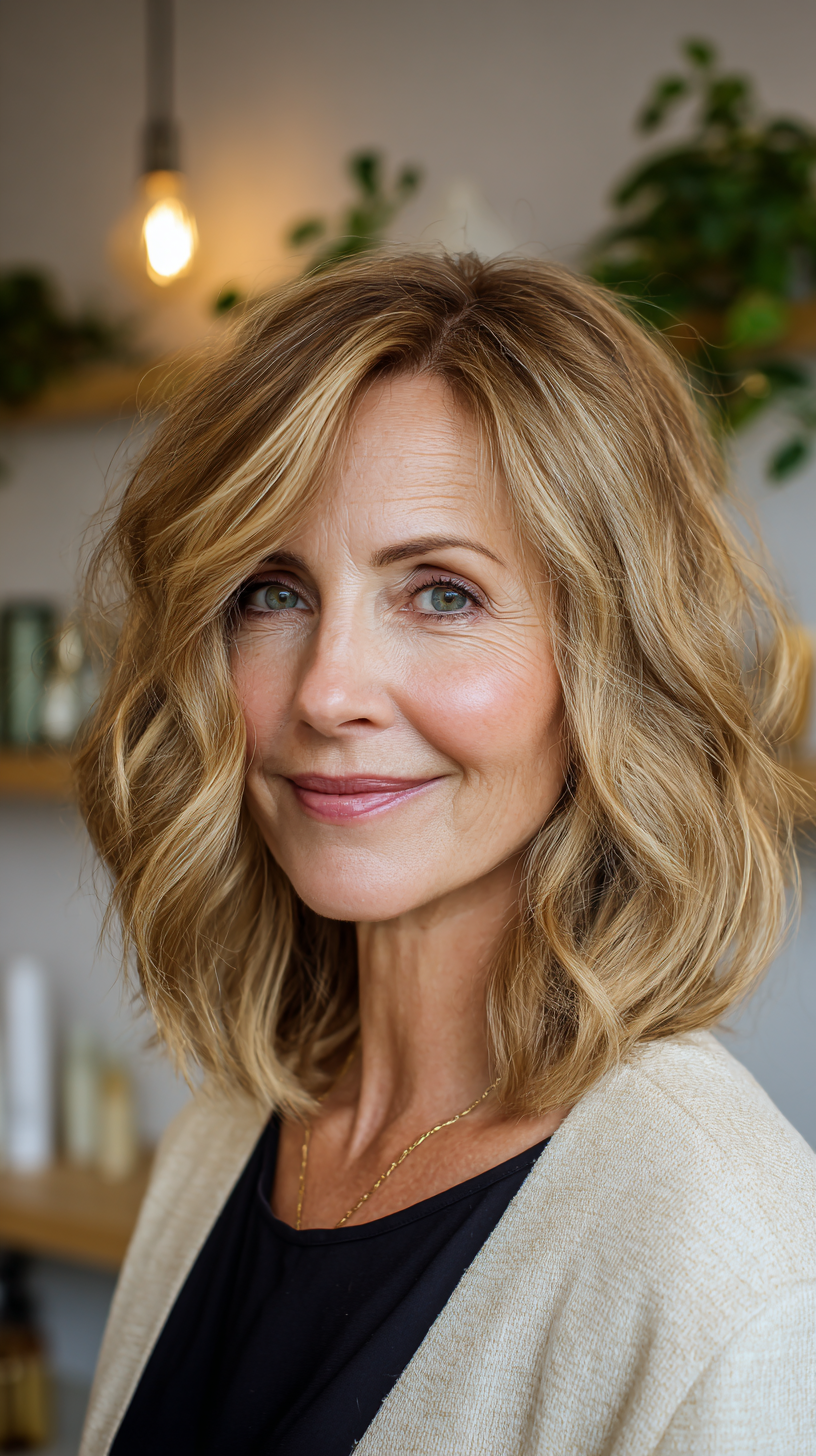 Textured Beachy Bob with Soft Waves