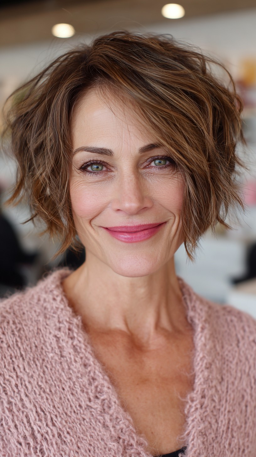 Textured Choppy Bob with Effortless Volume