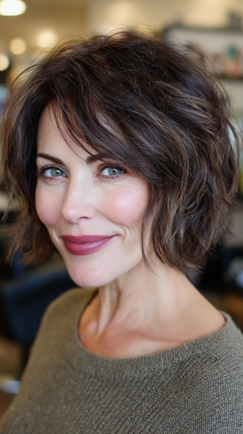 Textured Choppy Bob with Lively Volume