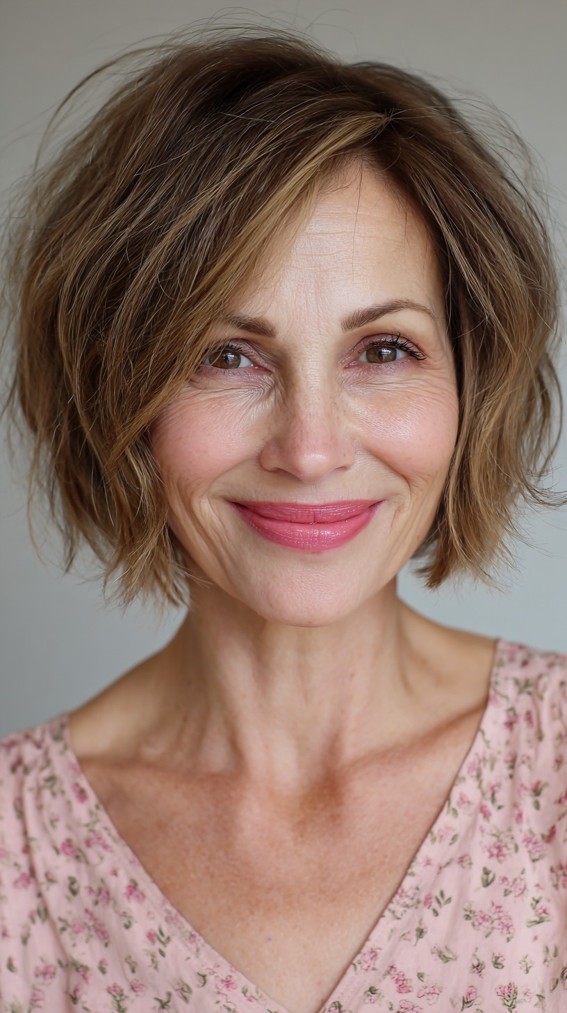 Textured Choppy Bob with Soft Layers