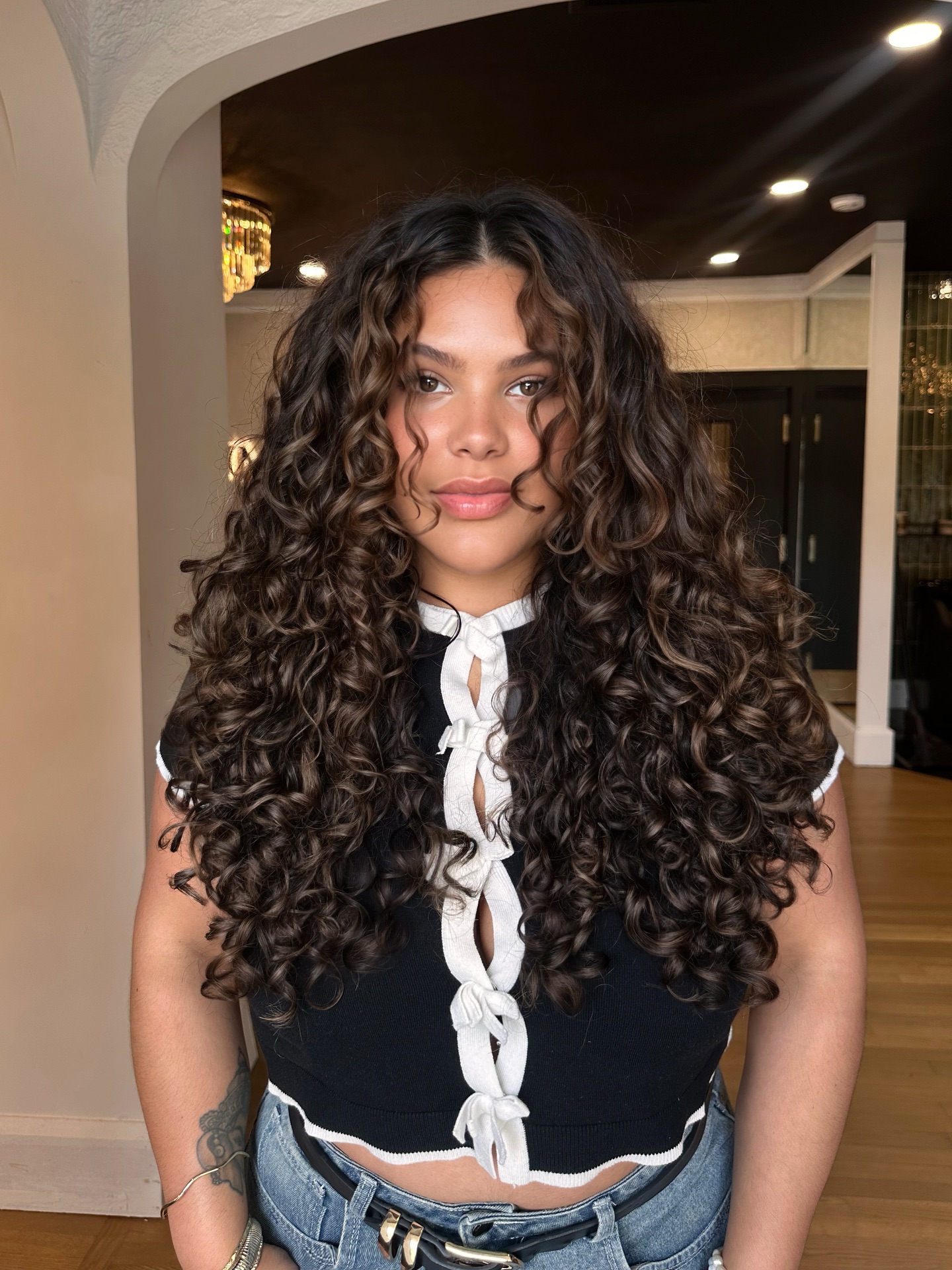 Bold Long Curly Layers with Natural Volume