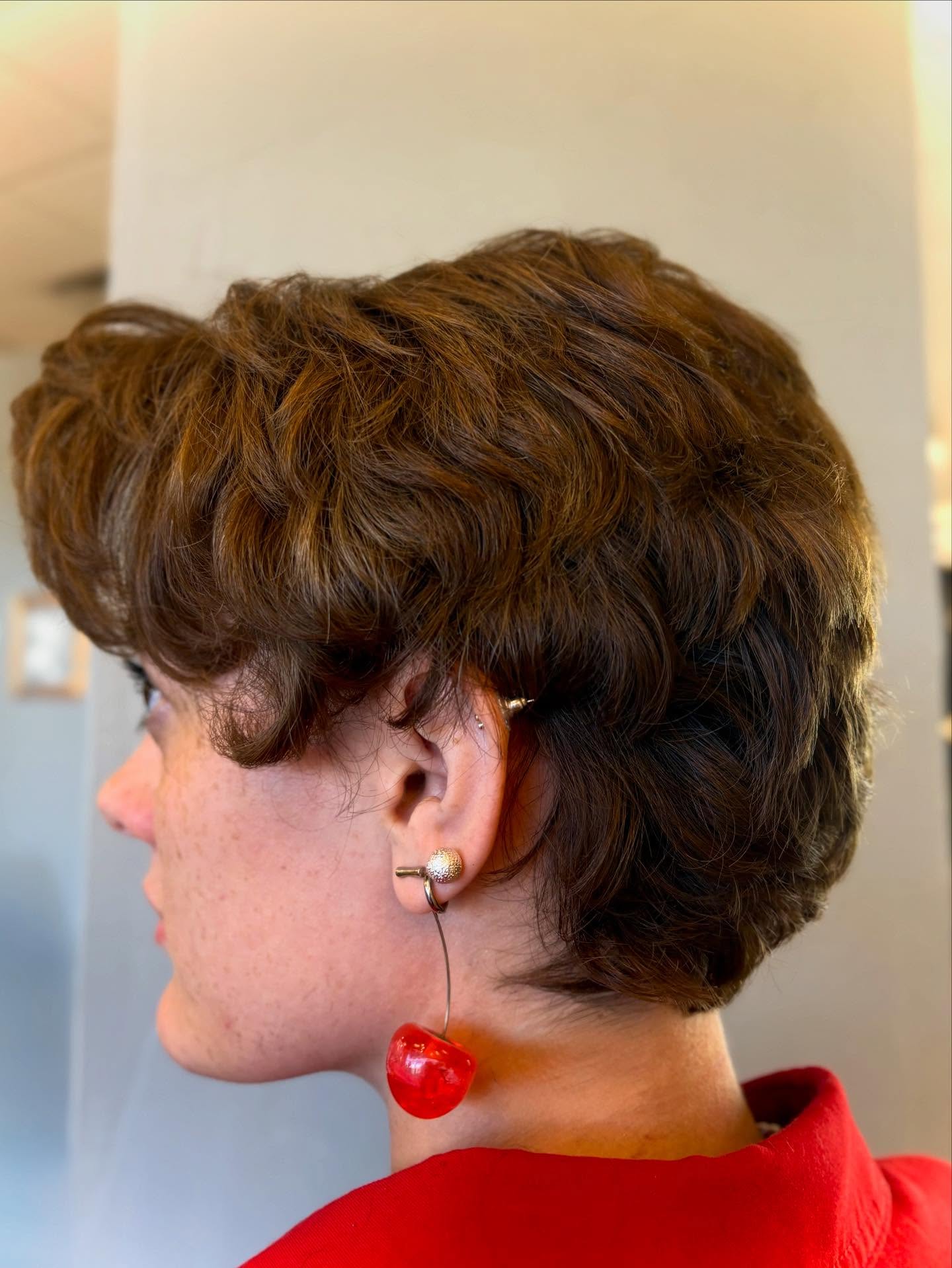 Chic Curly Pixie with Textured Layers