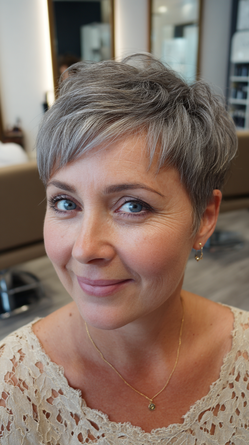Chic Textured Pixie Cut with Soft Highlights