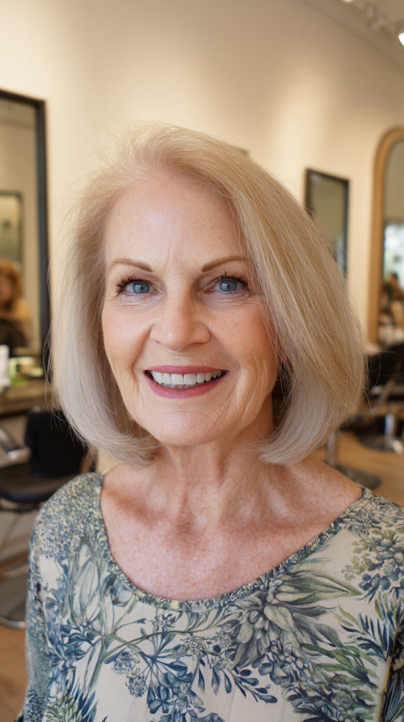 Classic Soft Blunt Bob with Subtle Volume