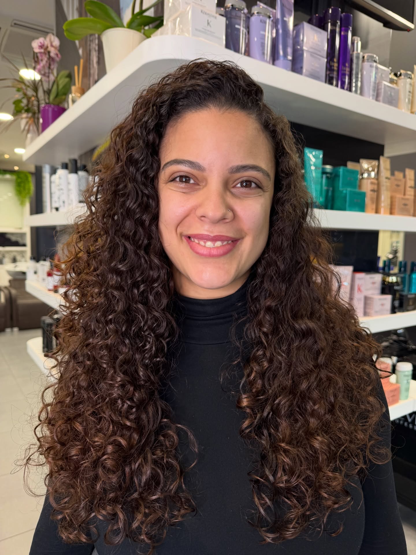 Long Defined Ringlet Layers with Subtle Auburn Depth