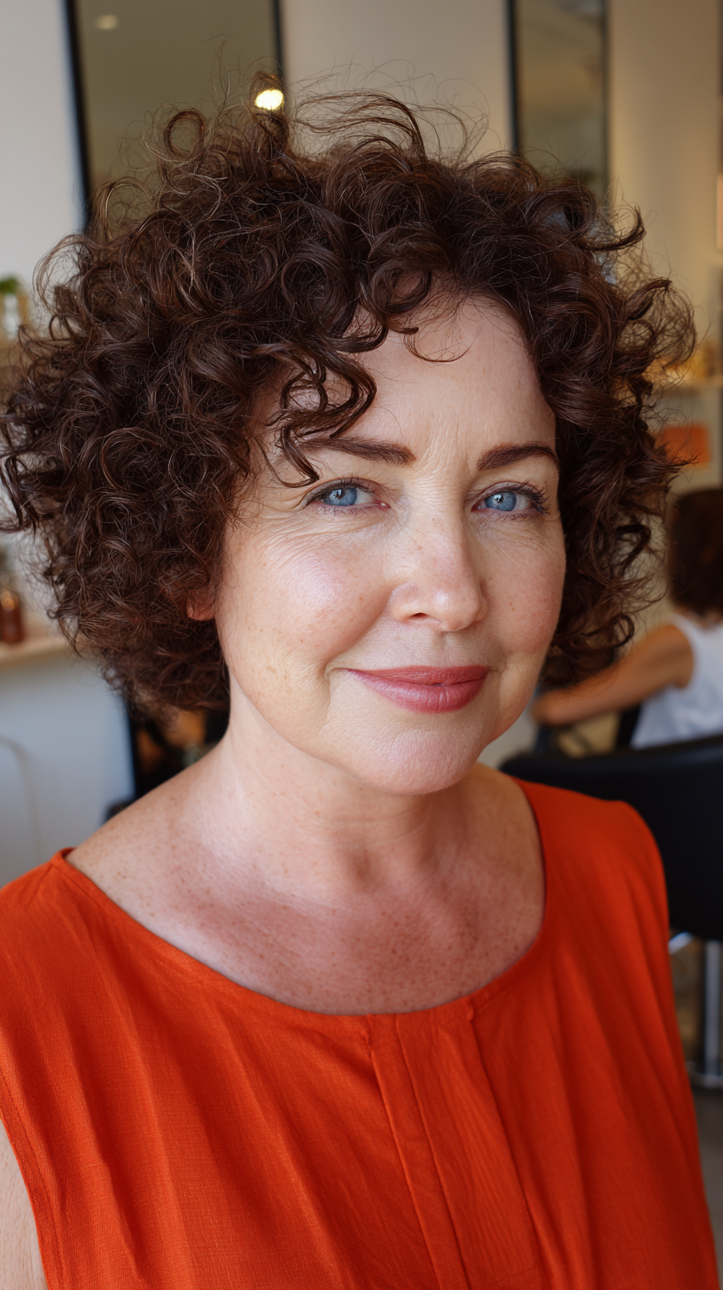 Modern Curly Bob with Defined Layers