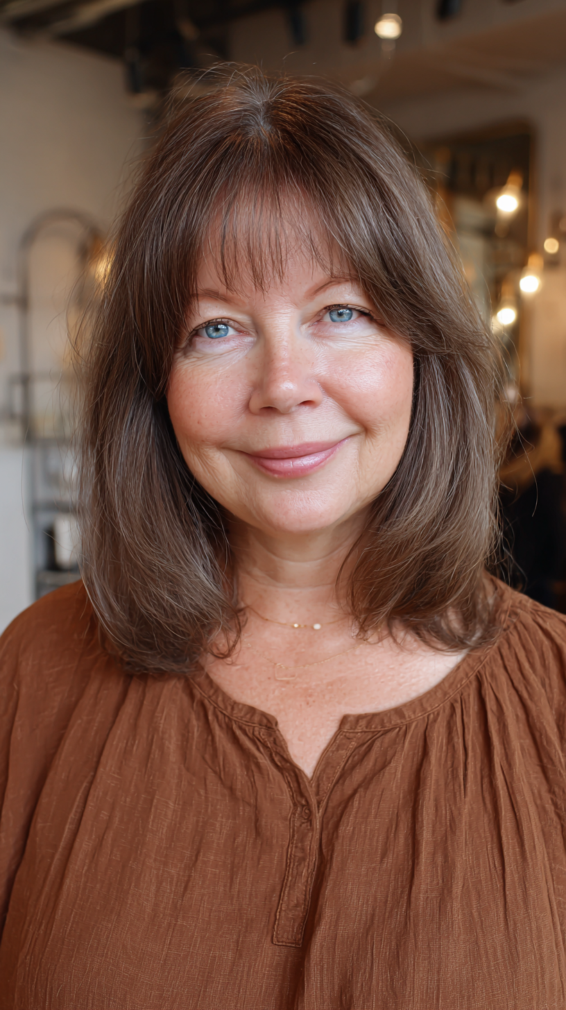 Soft Brown Long Bob with Subtle Layers