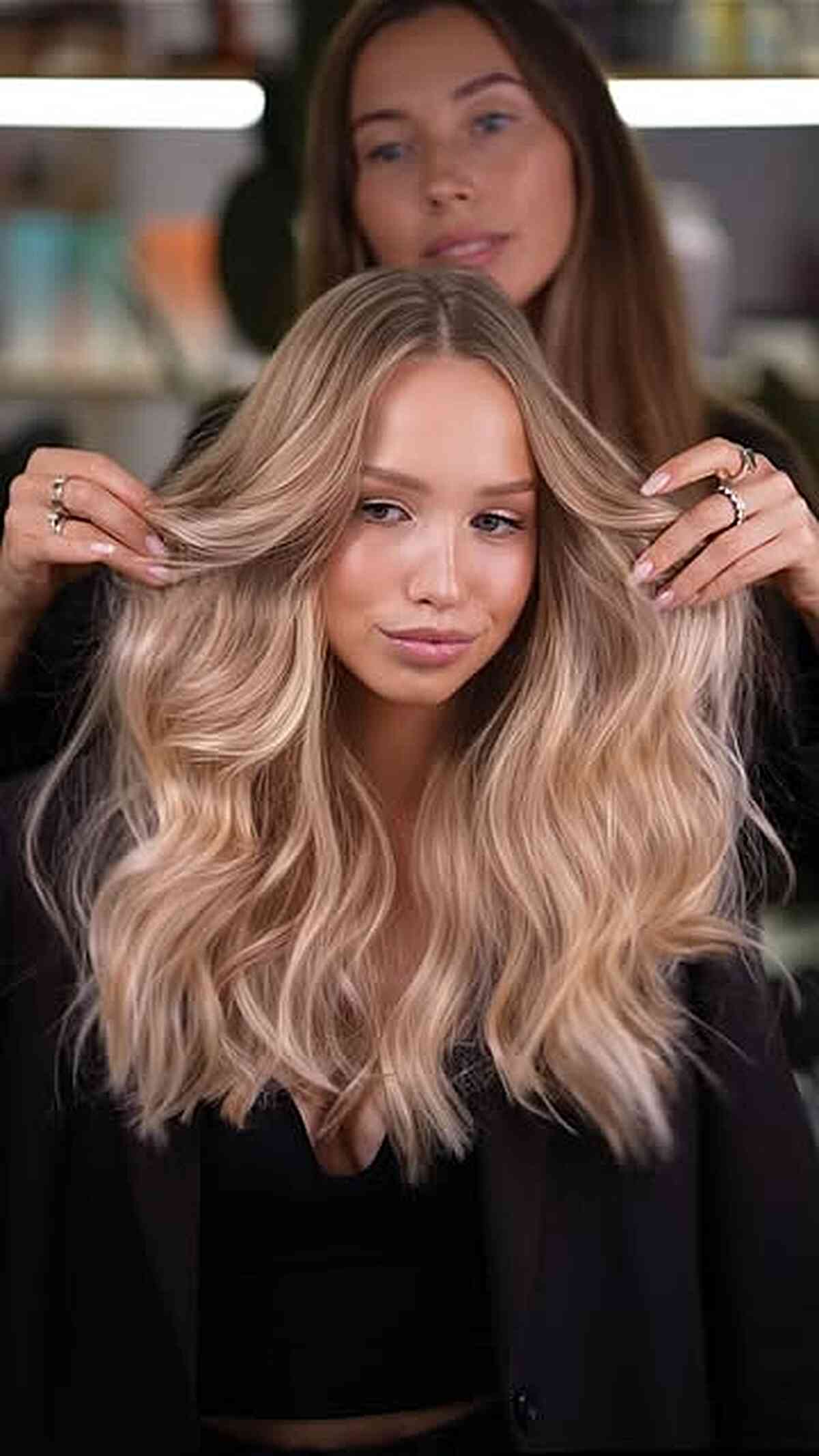 Champagne Balayage Curtain Layers