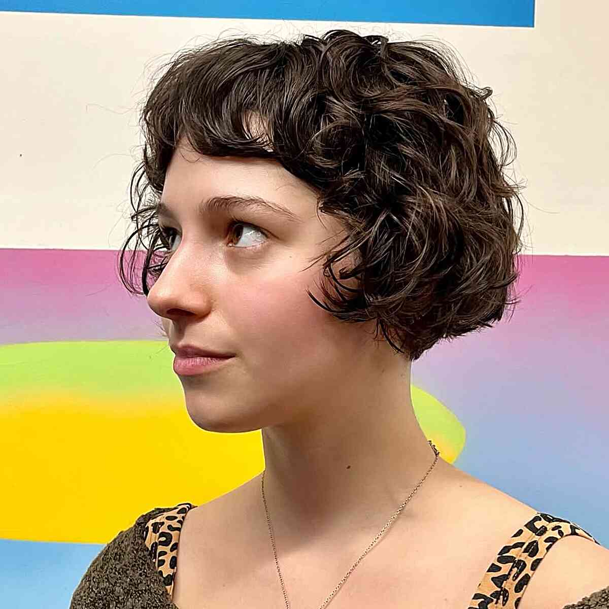 Chic Curly French Bob with Soft Layers