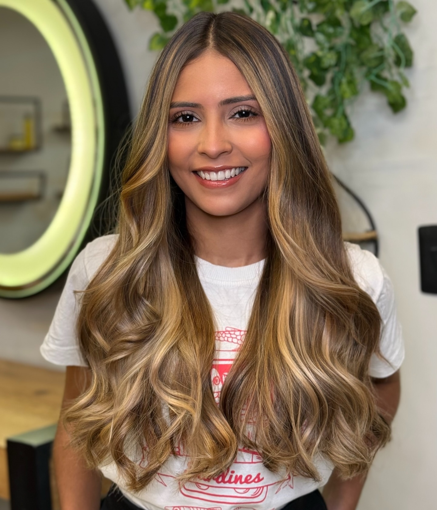 Long Center-Parted Balayage with Sculpted Face-Framing Layers