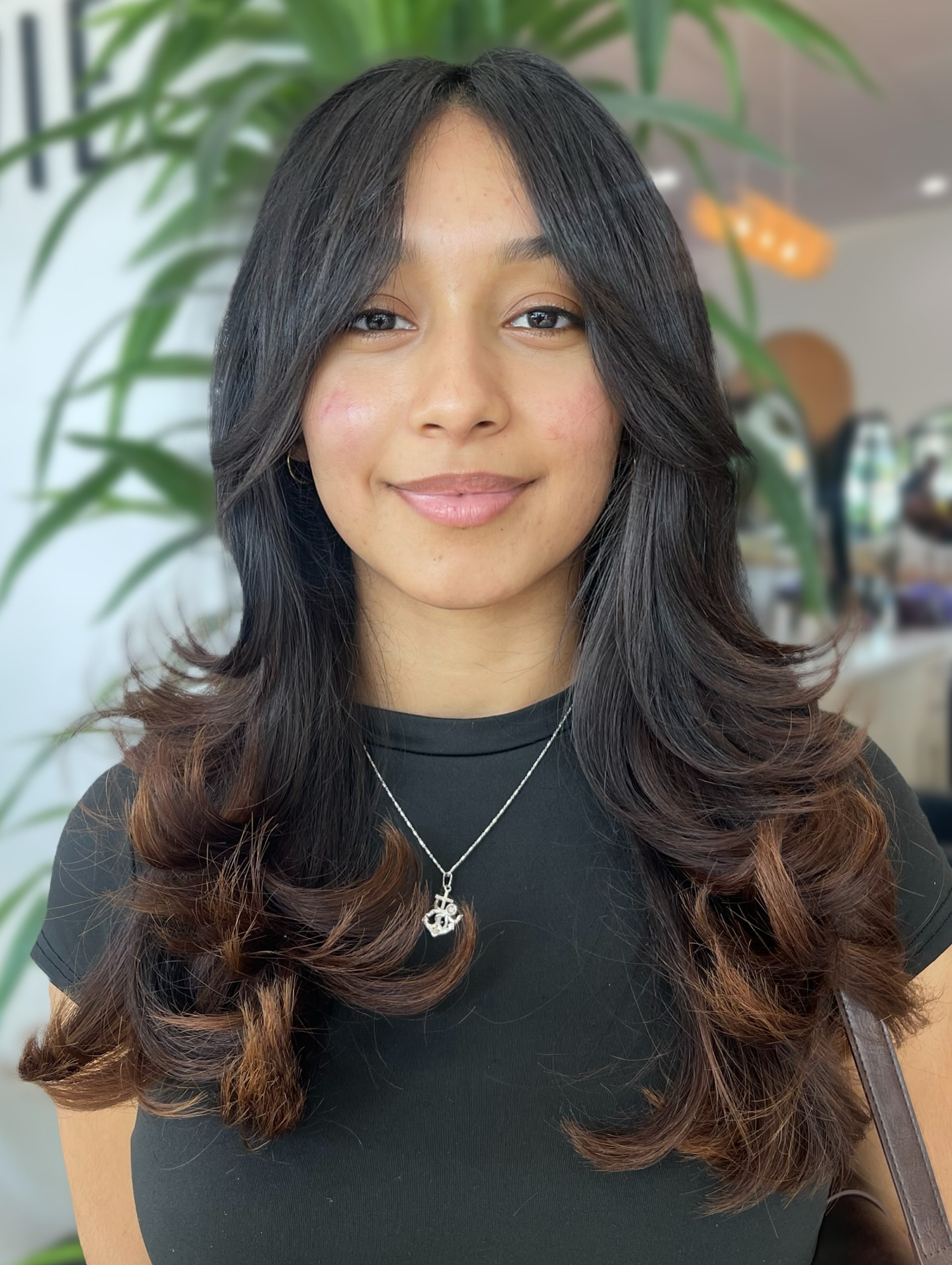 Long Curtain Layers with Caramel-Dipped Ends