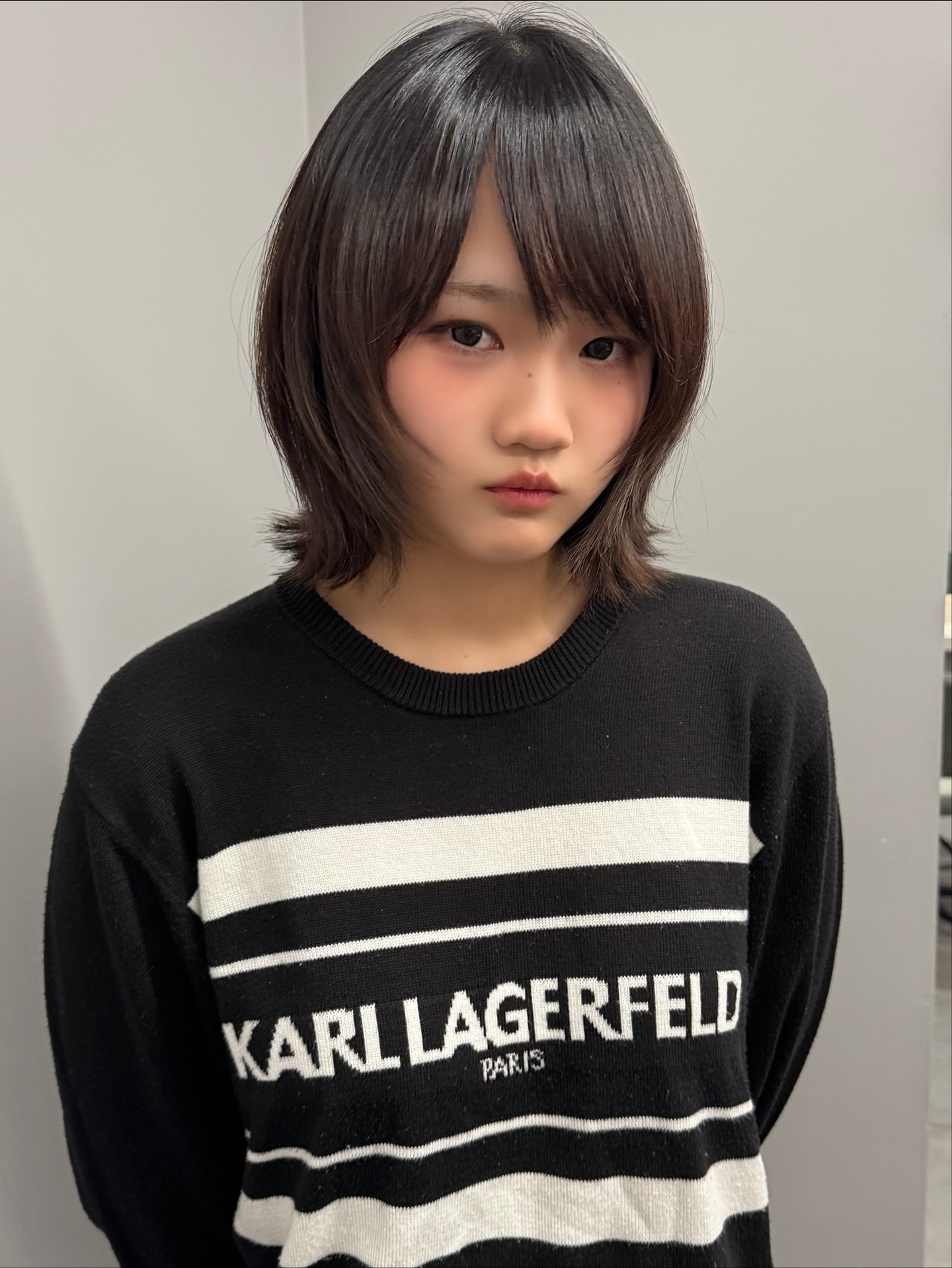 Rounded Mid-Length Shag with Flipped Perimeter and Face-Framing Slices