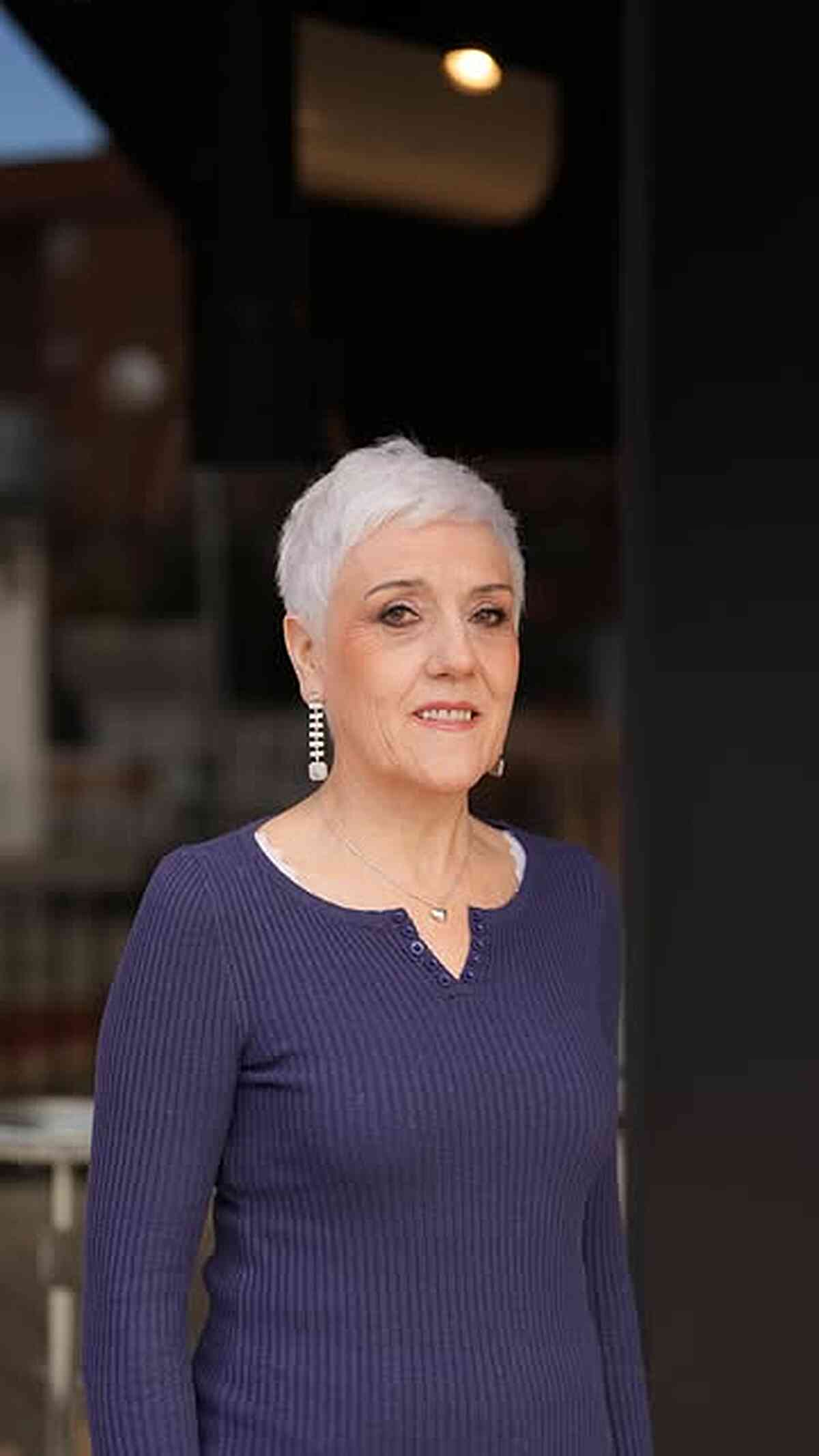 Snowy Silver Tapered Pixie Cut