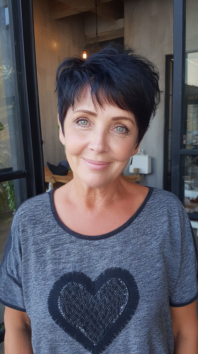 Textured Short Pixie with Feathered Micro-Bangs
