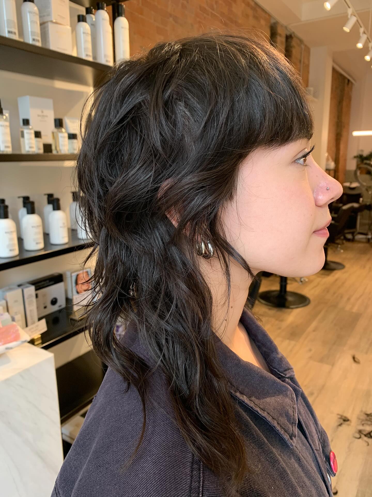 Edgy Modern Shag Mullet with Blunt Micro Fringe