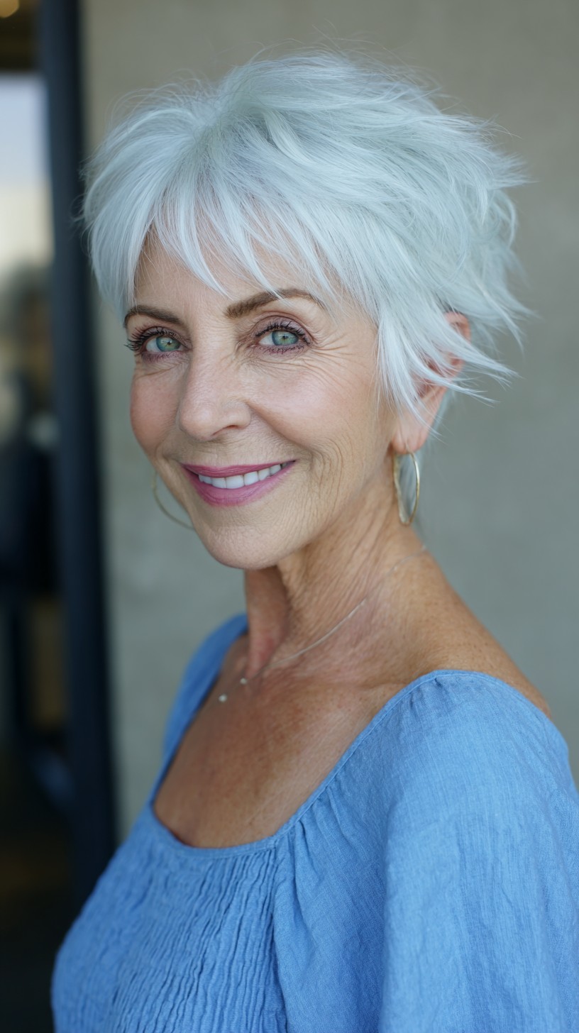 Ivory-White Feathered Pixie with Airy Crown