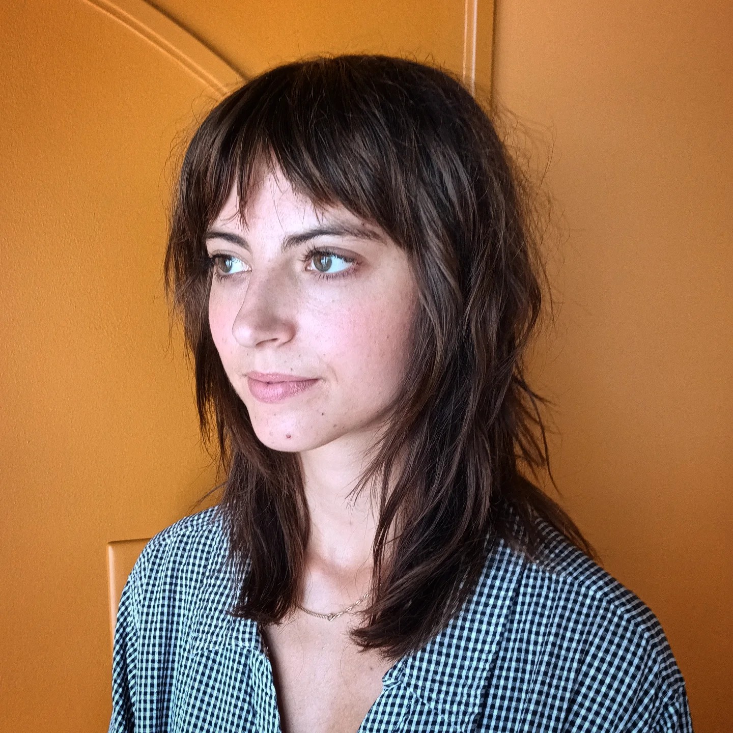 Textured Shag with Micro-Bangs and Mullet-Length Layers