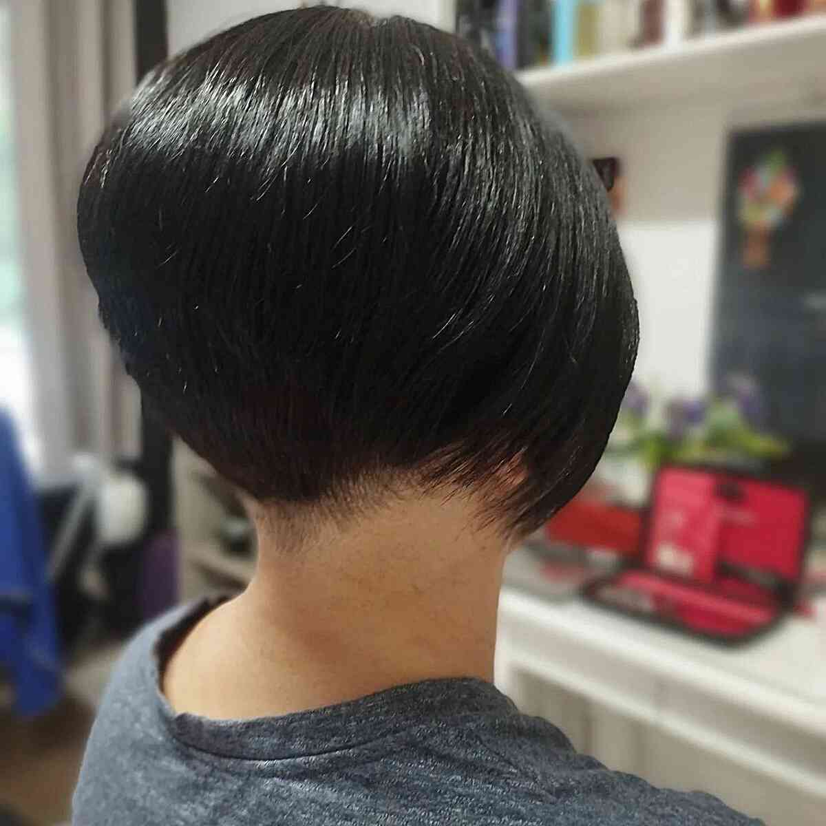 Sleek Inverted Bob with a Nape Undercut