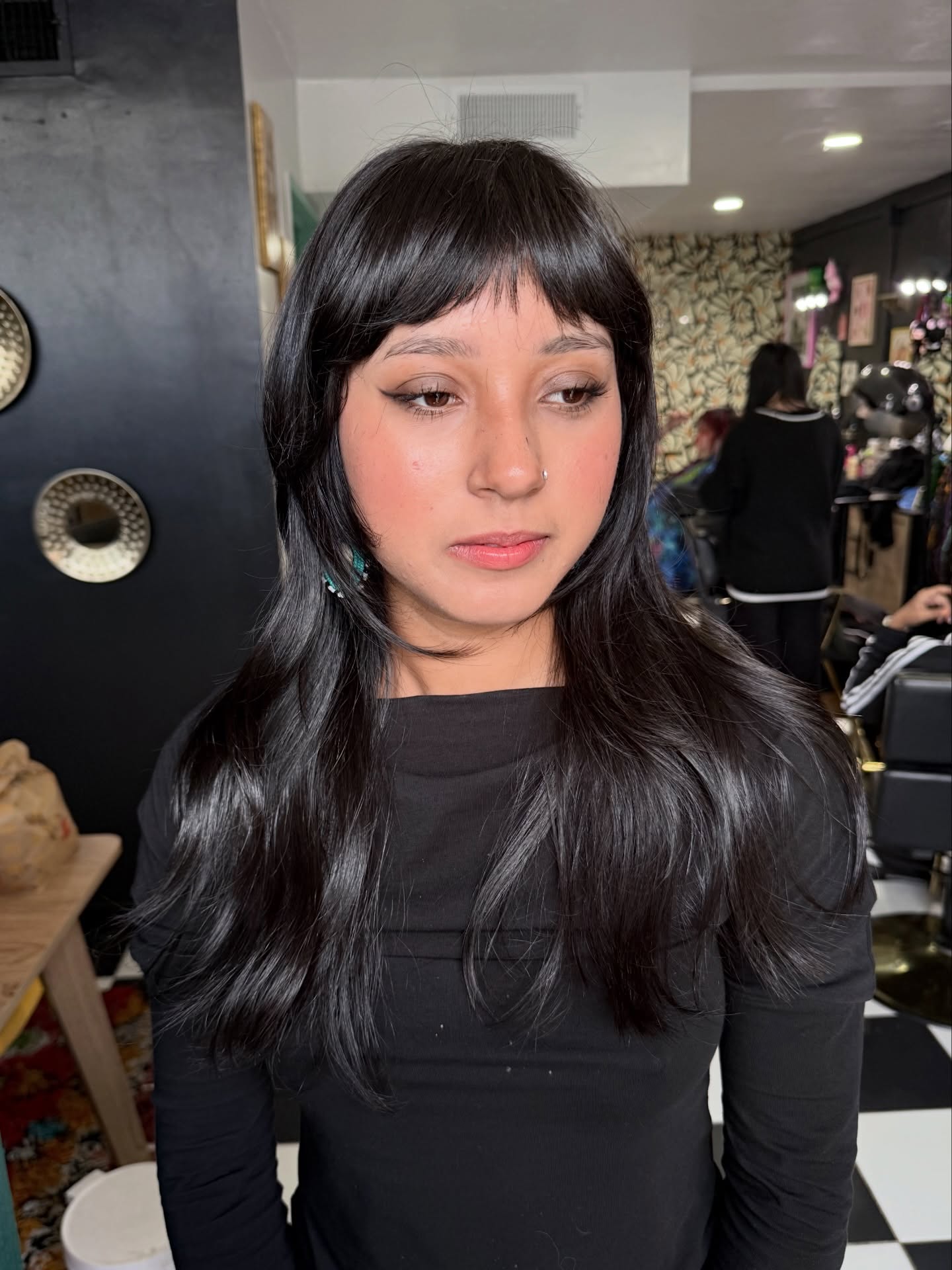 Modern Textured Cut with Soft Blunt Bangs
