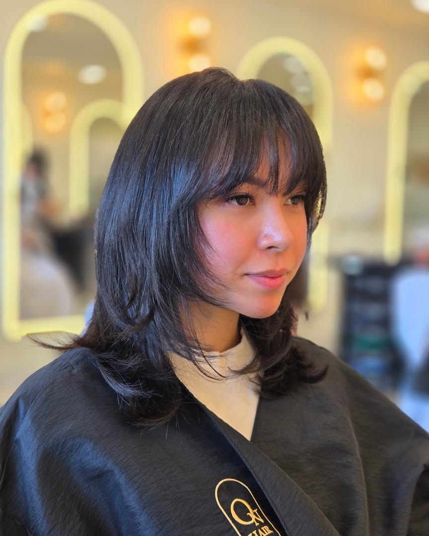 Modern Textured Cut with Wispy Bangs