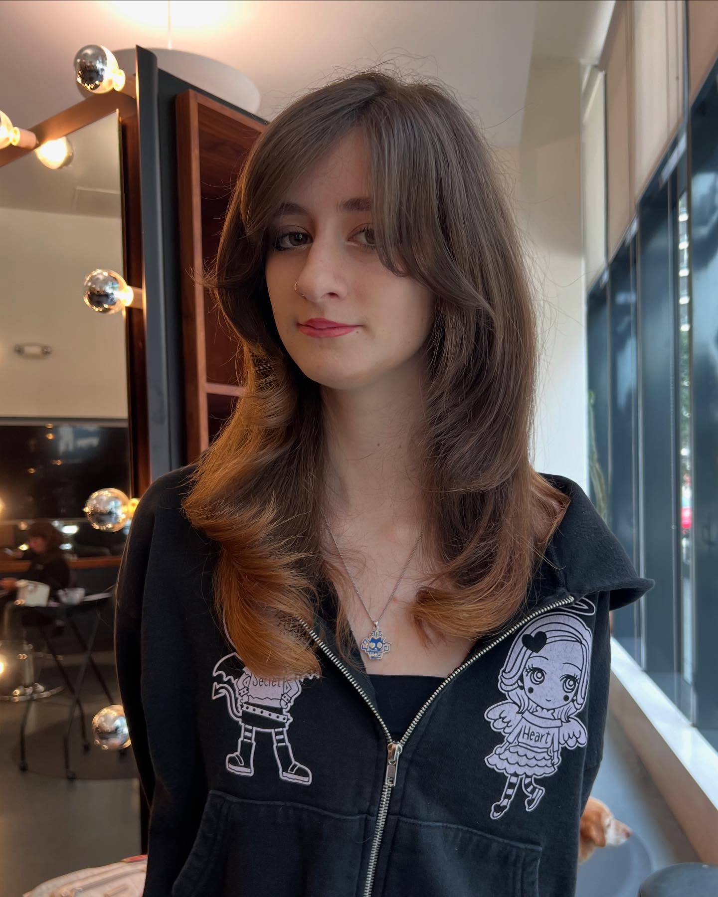 Textured Long Cut with Fluffy Bangs