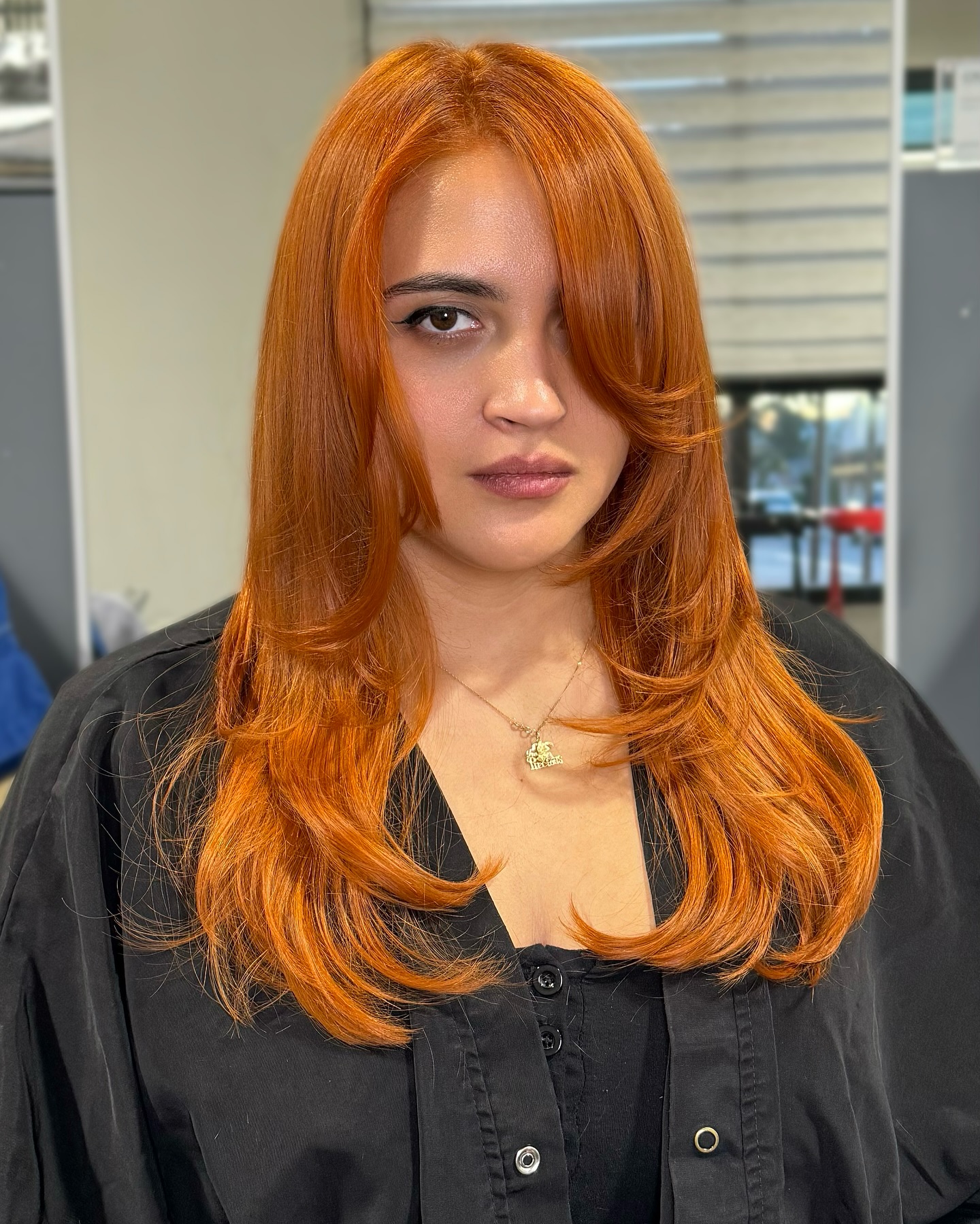 Radiant Copper Long Cut with Soft Side Bangs